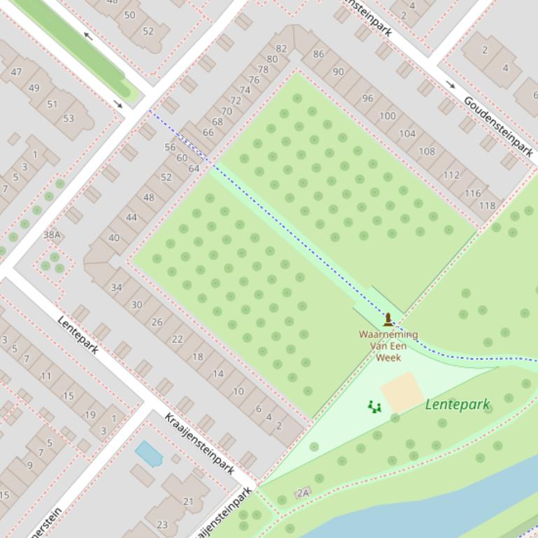 Kaart van het Lentepark.