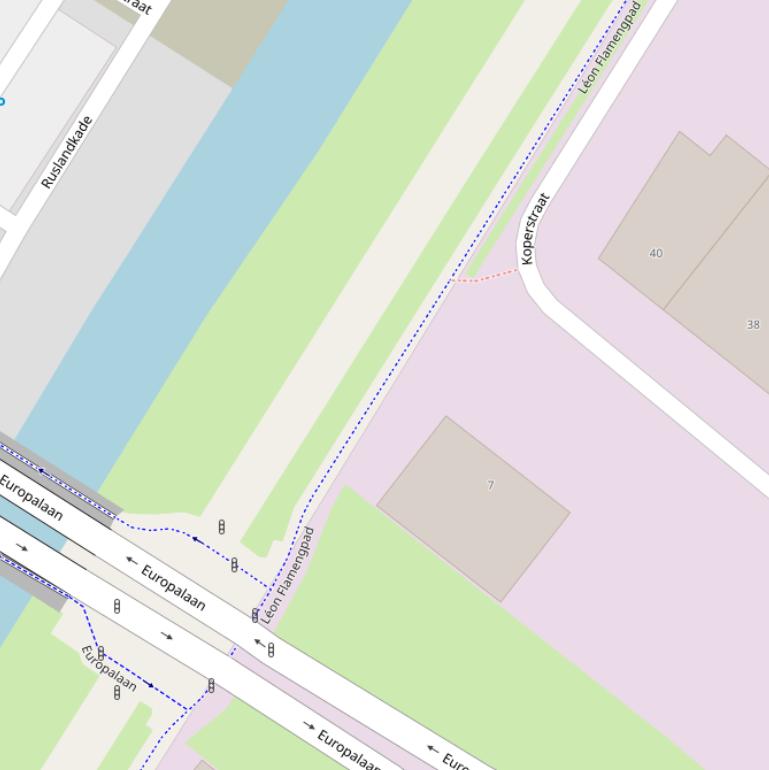 Kaart van het Léon Flamengpad.