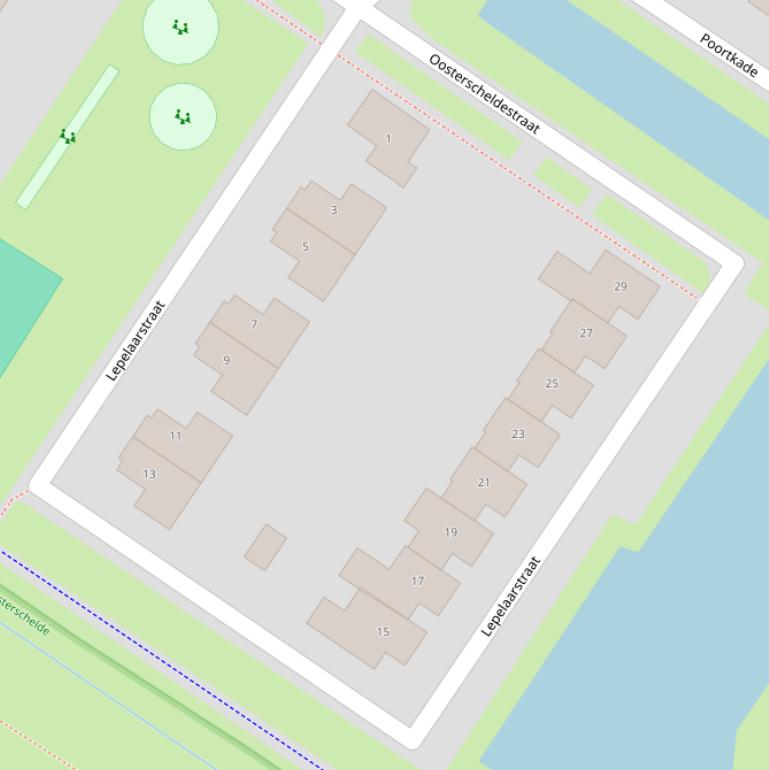 Kaart van de Lepelaarstraat.