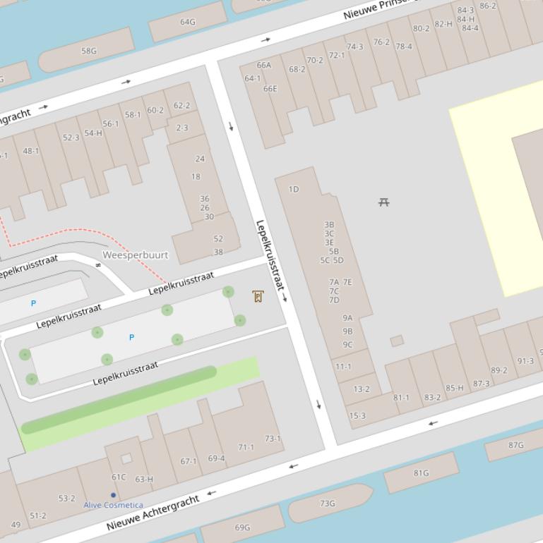 Kaart van de Lepelkruisstraat.