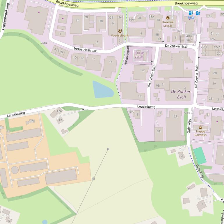 Kaart van de Leusinkweg.