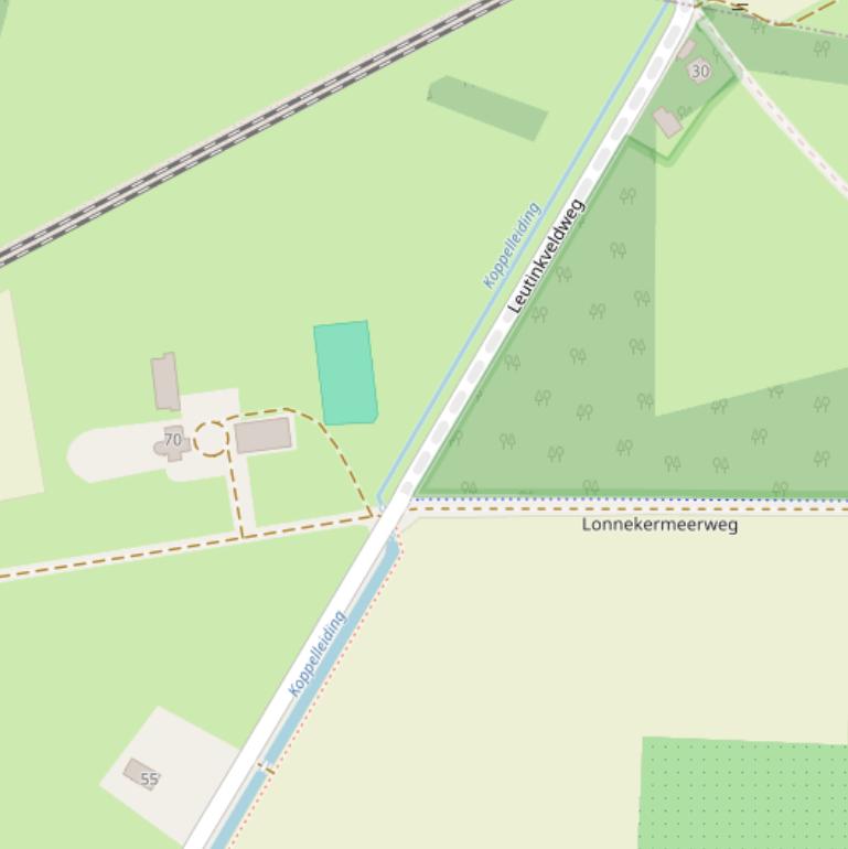 Kaart van de Leutinkveldweg.