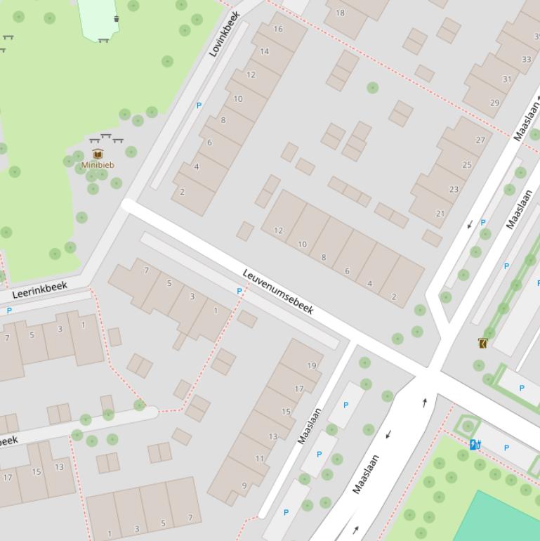 Kaart van  Leuvenumsebeek.