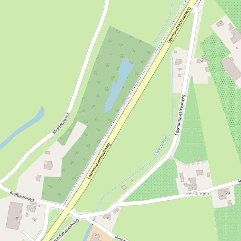 Kaart van de Lexmondsestraatweg.