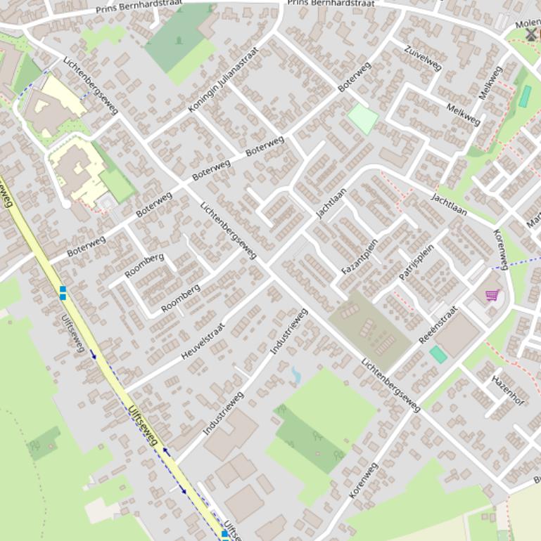 Kaart van de Lichtenbergseweg.