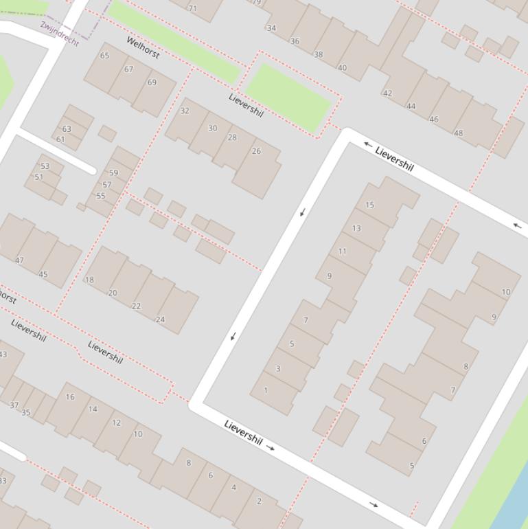 Kaart van  Lievershil.