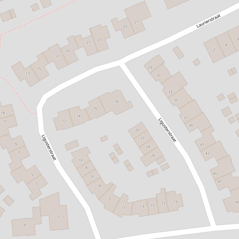 Kaart van de Ligusterstraat.