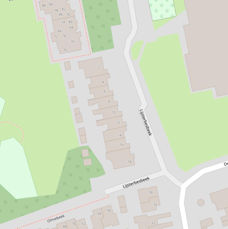 Kaart van  Lijsterbesbeek.