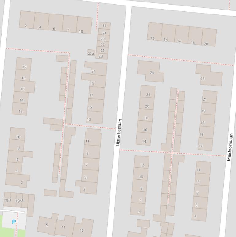 Kaart van de Lijsterbeslaan.