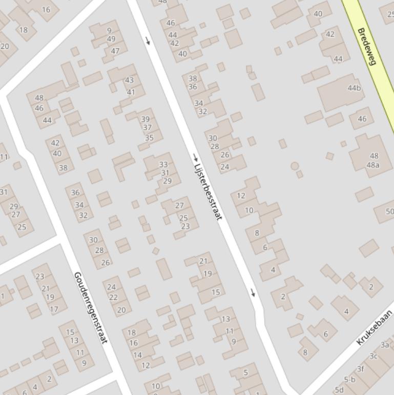 Kaart van de Lijsterbesstraat.