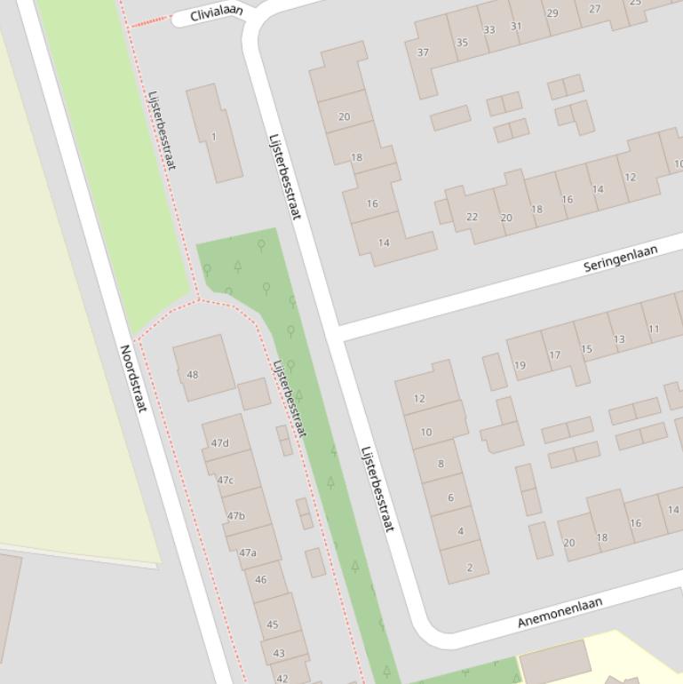 Kaart van de Lijsterbesstraat.