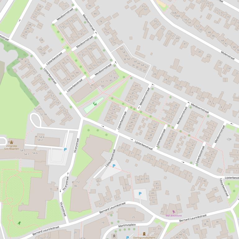 Kaart van de Lijsterbesstraat.