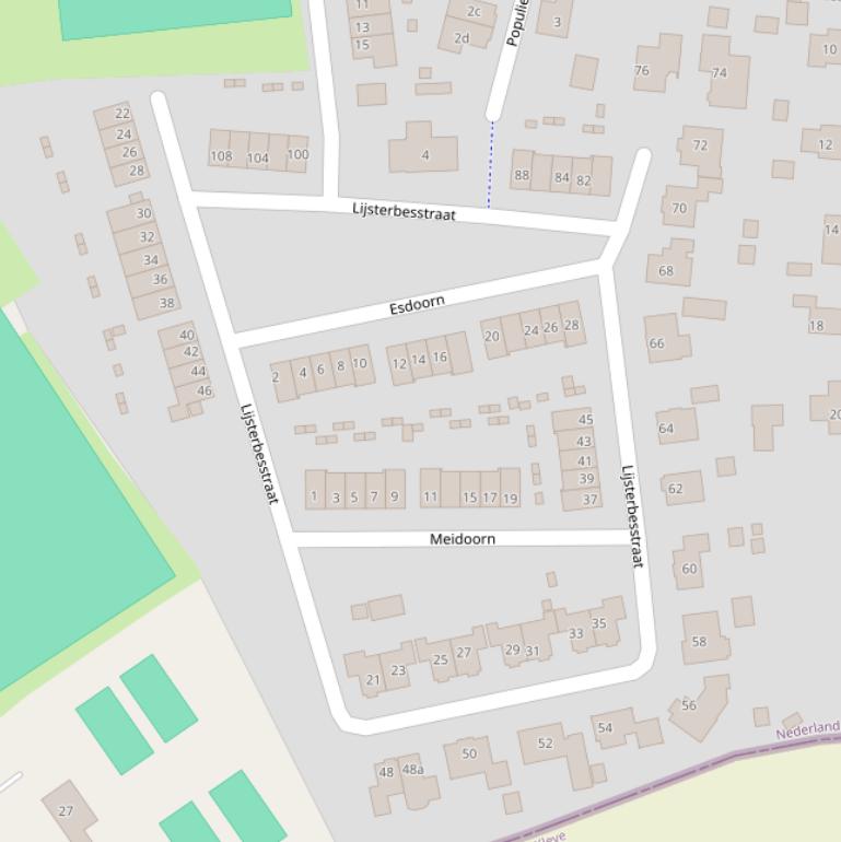 Kaart van de Lijsterbesstraat.