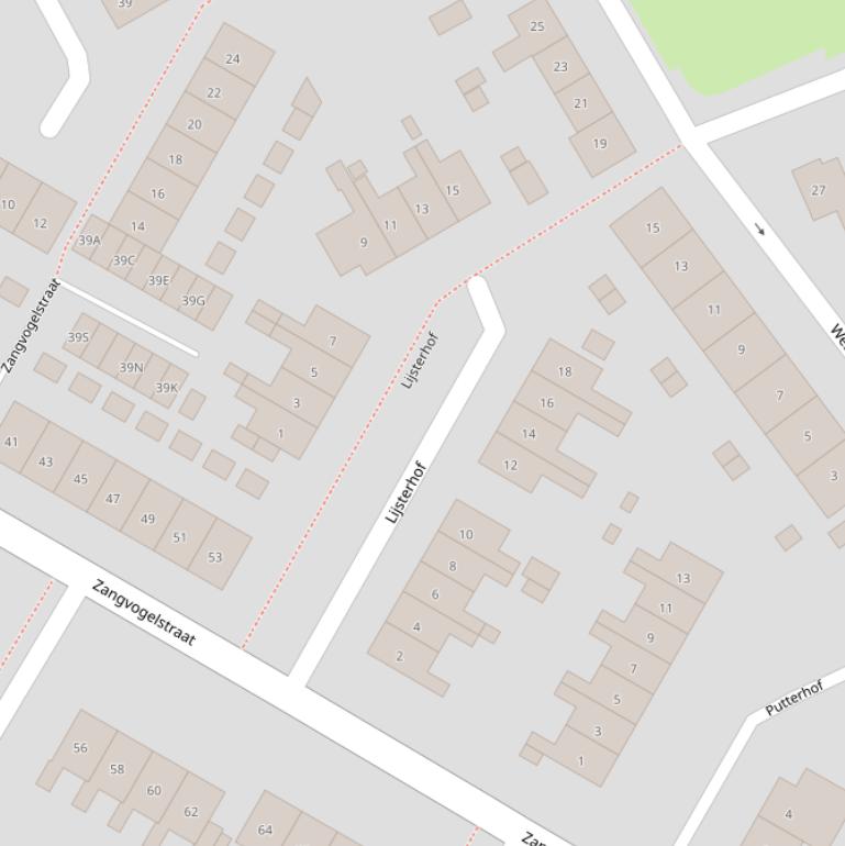 Kaart van de Lijsterhof.