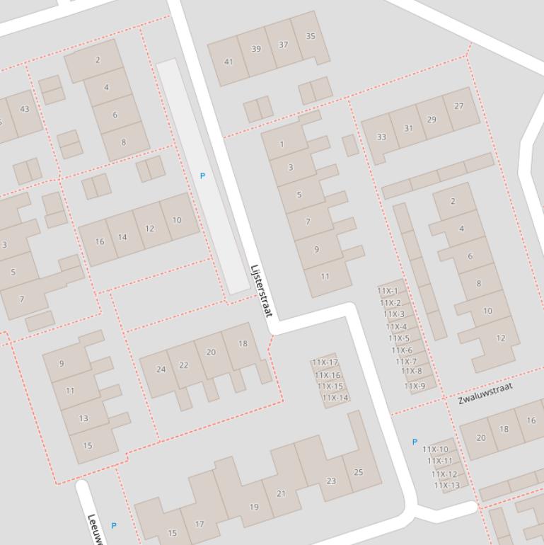 Kaart van de Lijsterstraat.