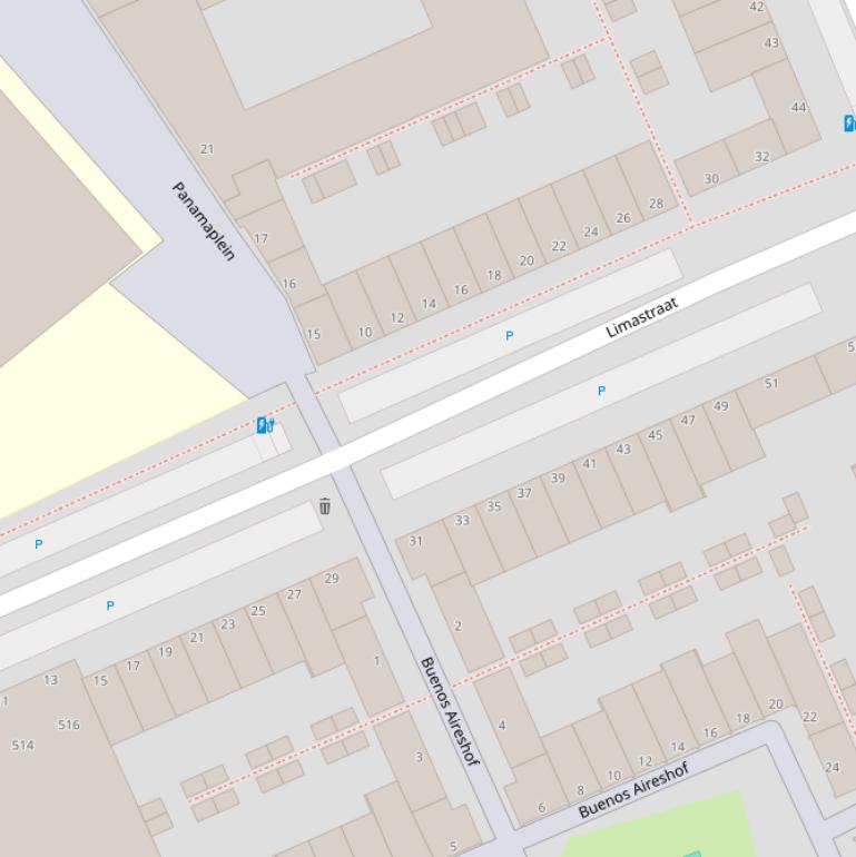 Kaart van de Limastraat.