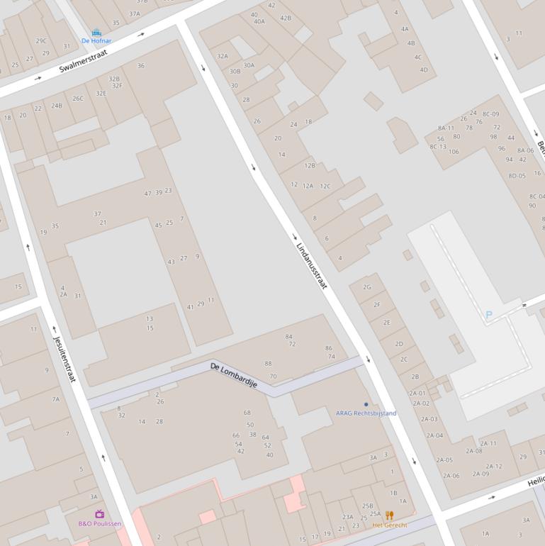 Kaart van de Lindanusstraat.