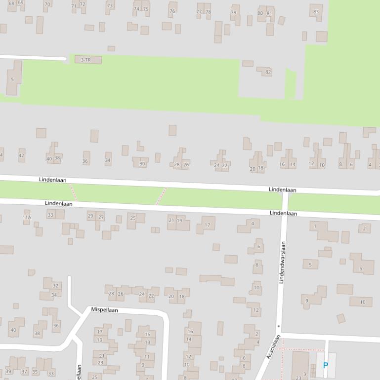 Kaart van de Lindenlaan.