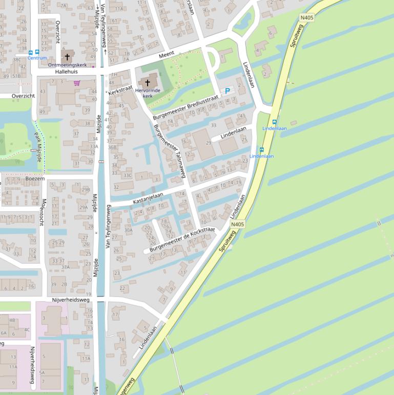 Kaart van de Lindenlaan.