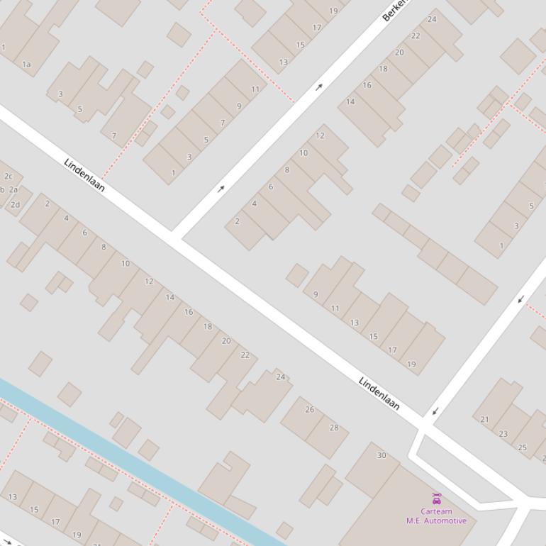 Kaart van de Lindenlaan.