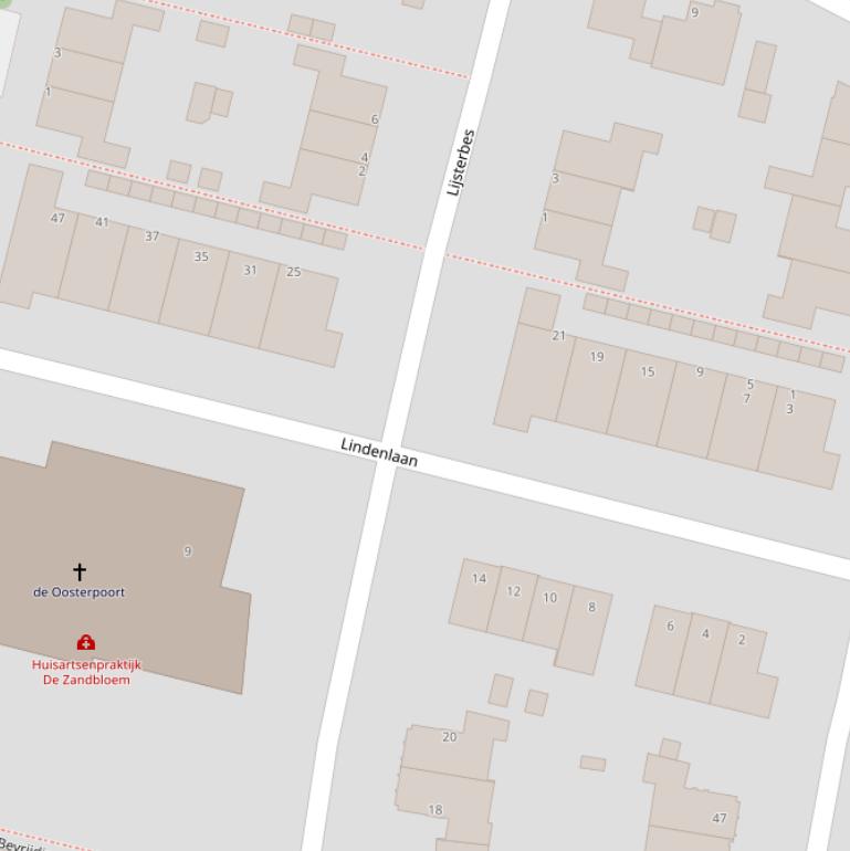 Kaart van de Lindenlaan.