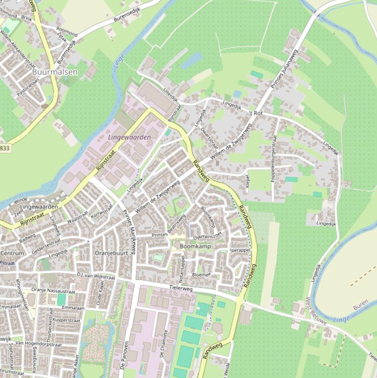 Kaart van de Lingedijk.