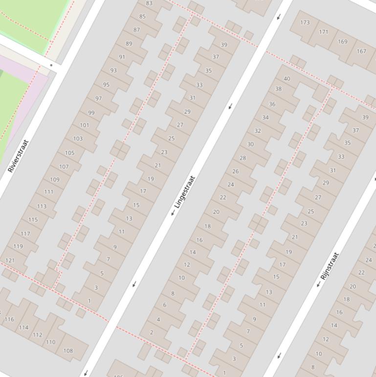 Kaart van de Lingestraat.