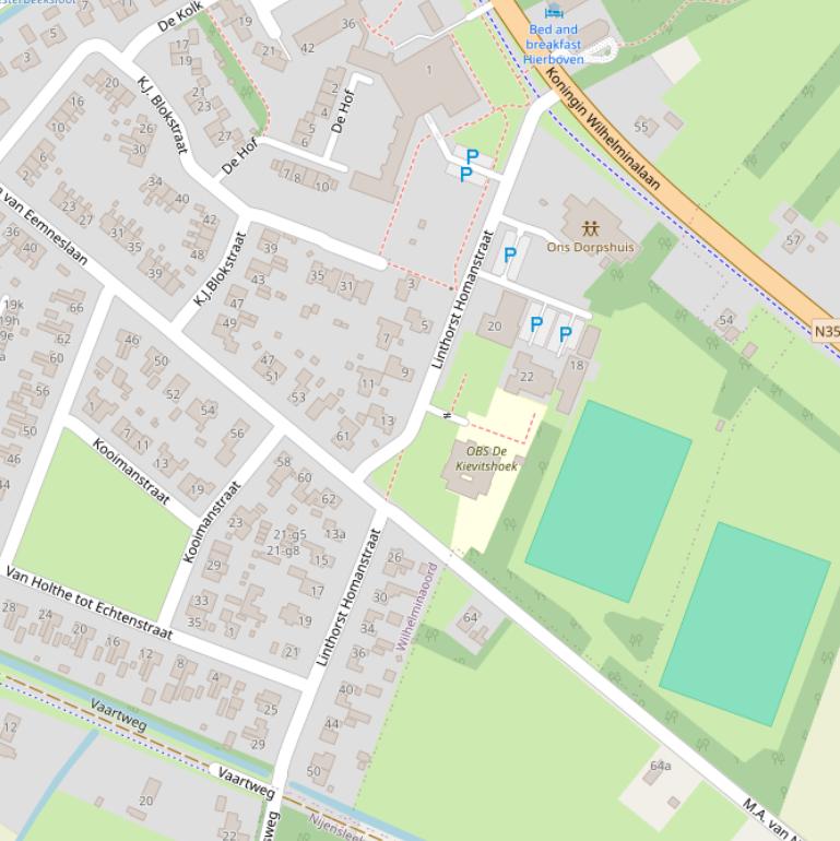 Kaart van de Linthorst Homanstraat.