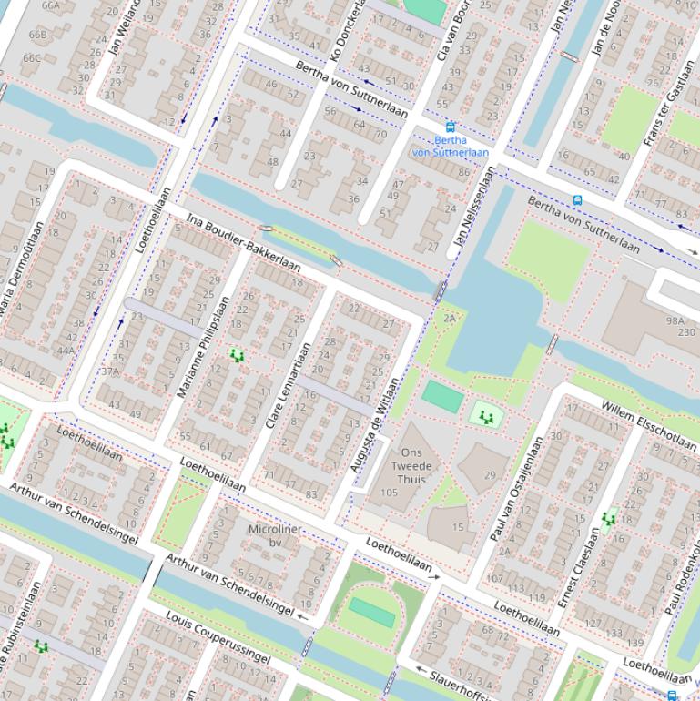 Kaart van de Loethoelilaan.