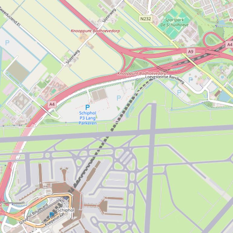 Kaart van de Loevesteinse Randweg.