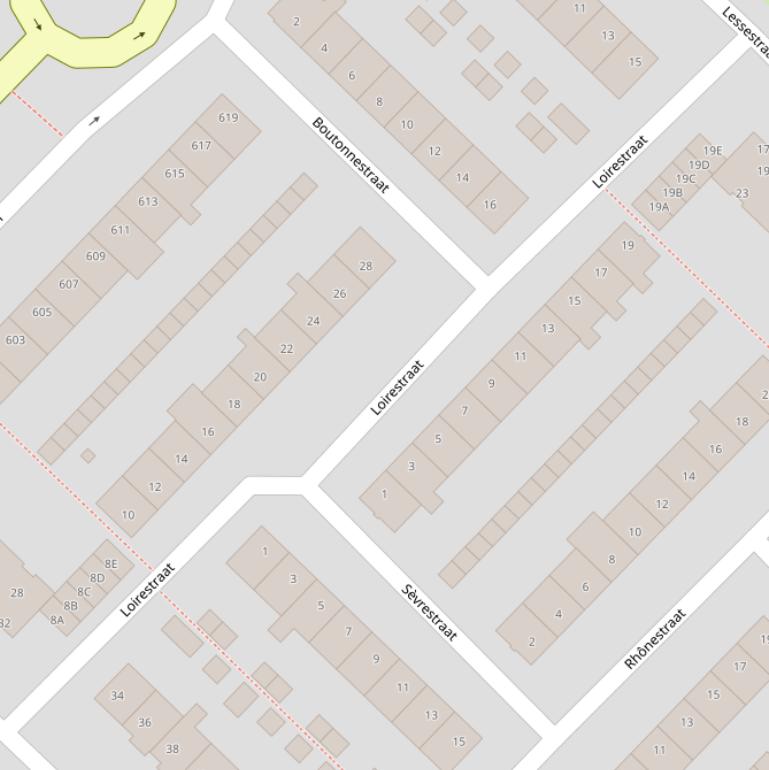 Kaart van de Loirestraat.