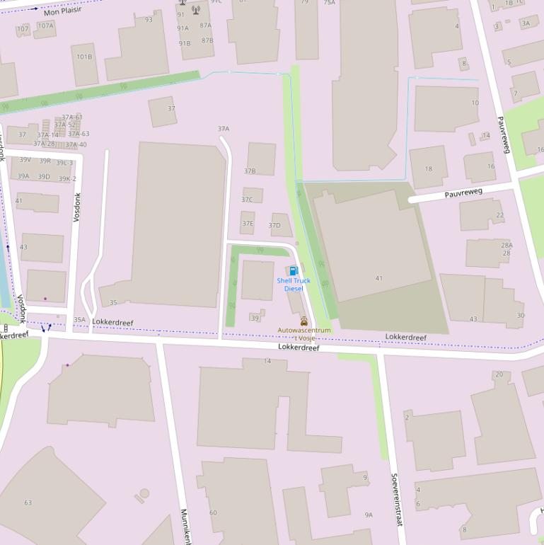 Kaart van de Lokkerdreef.