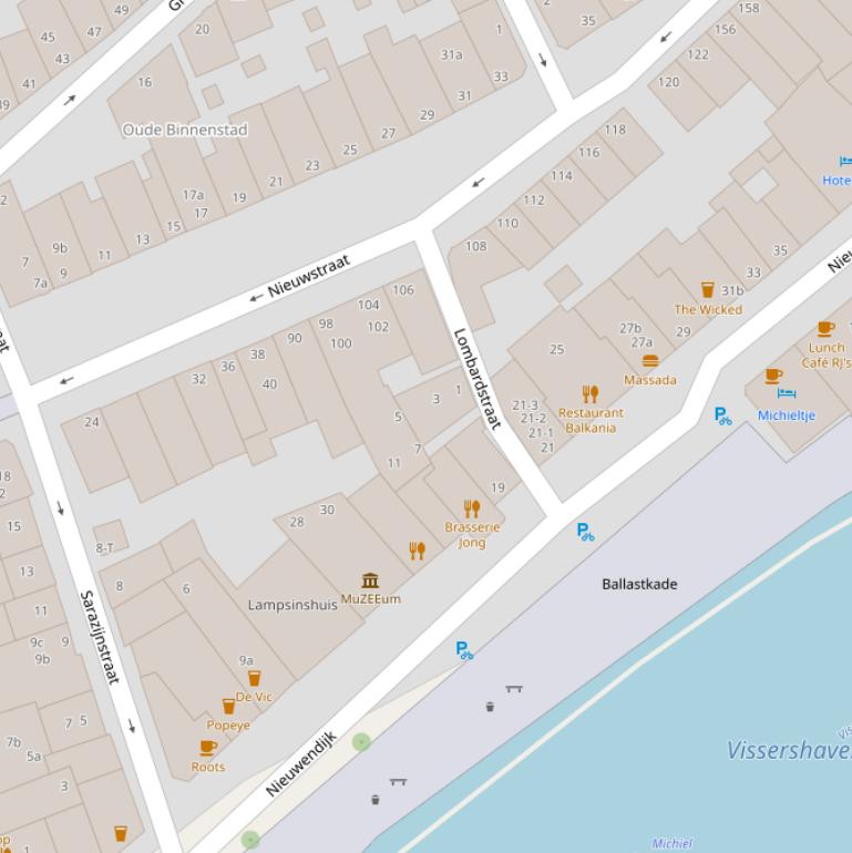 Kaart van de Lombardstraat.