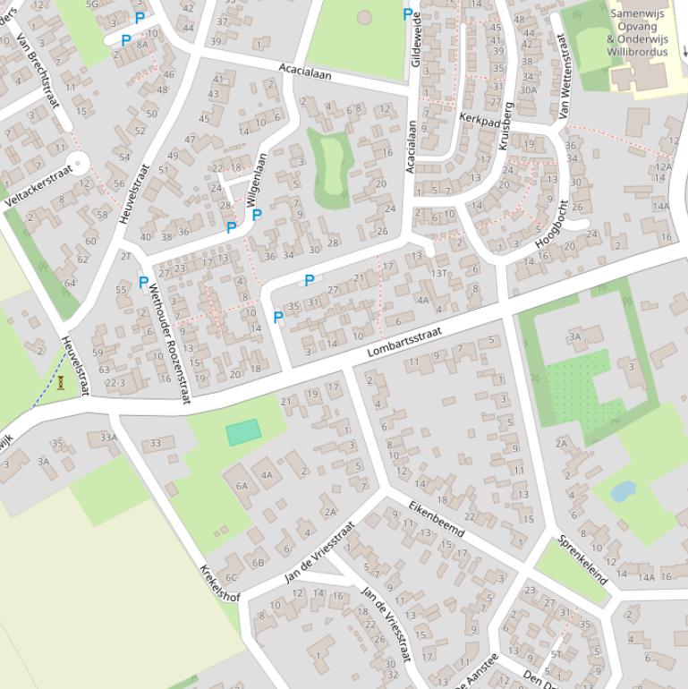 Kaart van de Lombartsstraat.