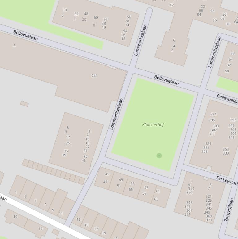 Kaart van de Lommerlustlaan.