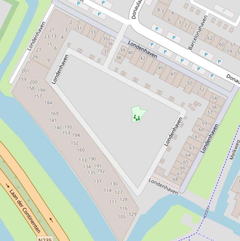 Kaart van de Londenhaven.