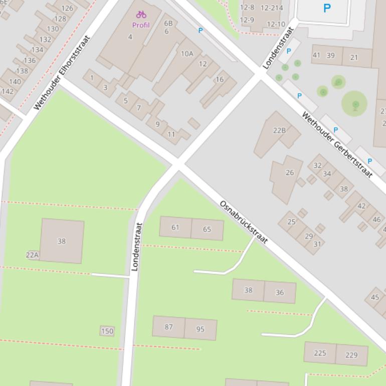 Kaart van de Londenstraat.