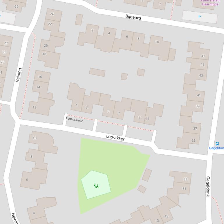 Kaart van  Loo-akker.