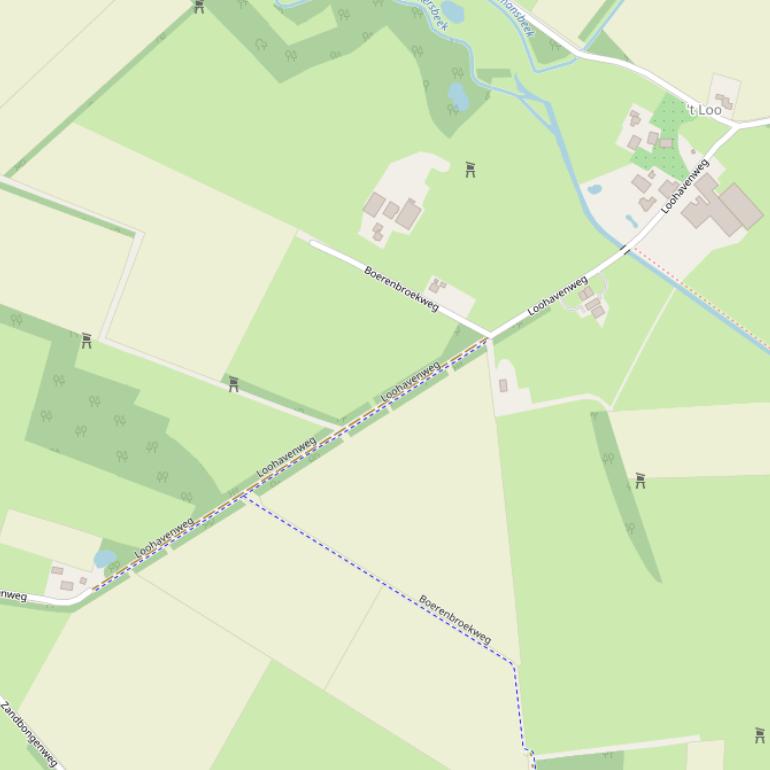 Kaart van de Loohavenweg.