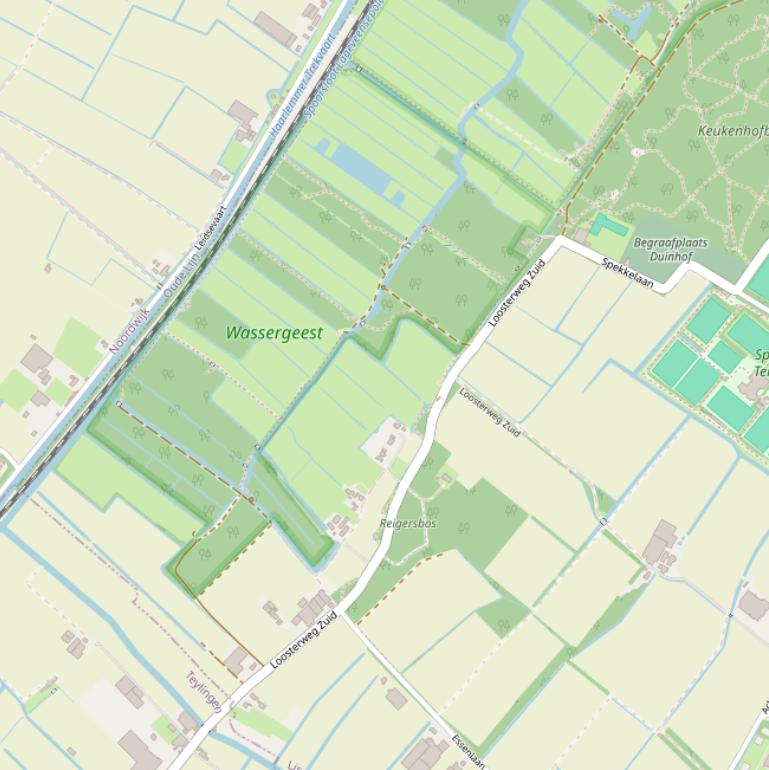 Kaart van  Loosterweg Zuid.