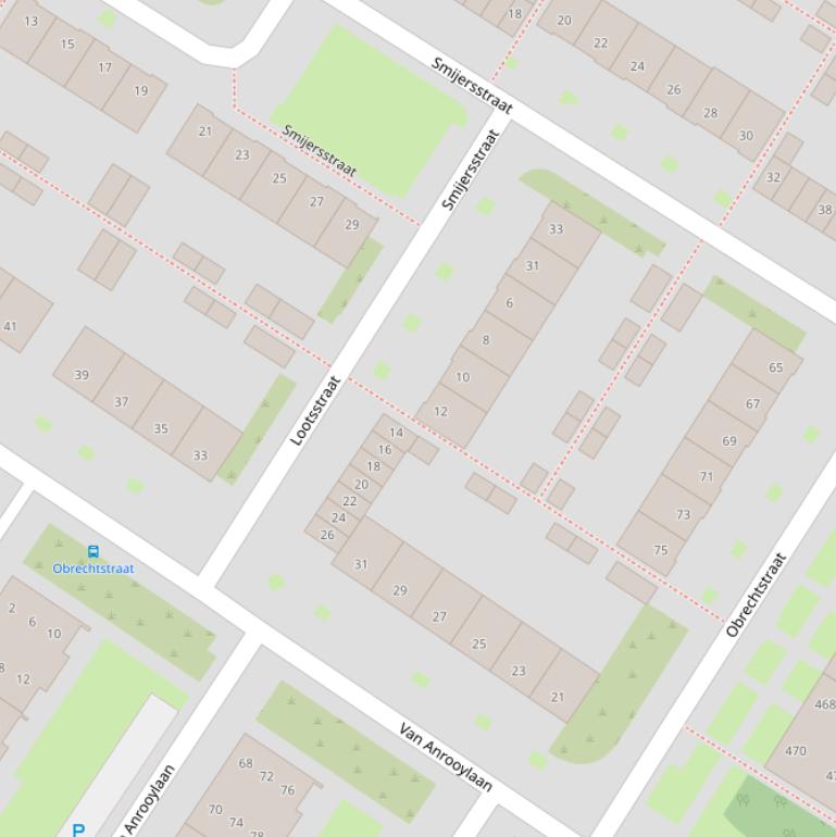 Kaart van de Lootsstraat.