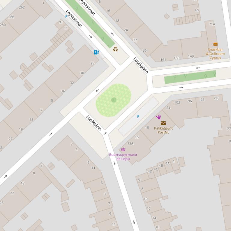 Kaart van het Lopikplein.