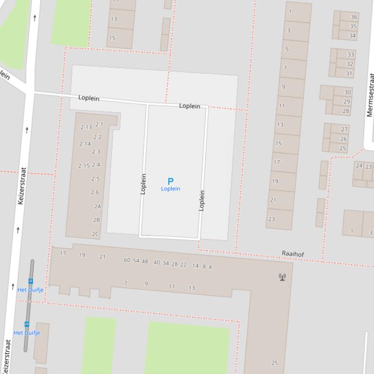 Kaart van het Loplein.