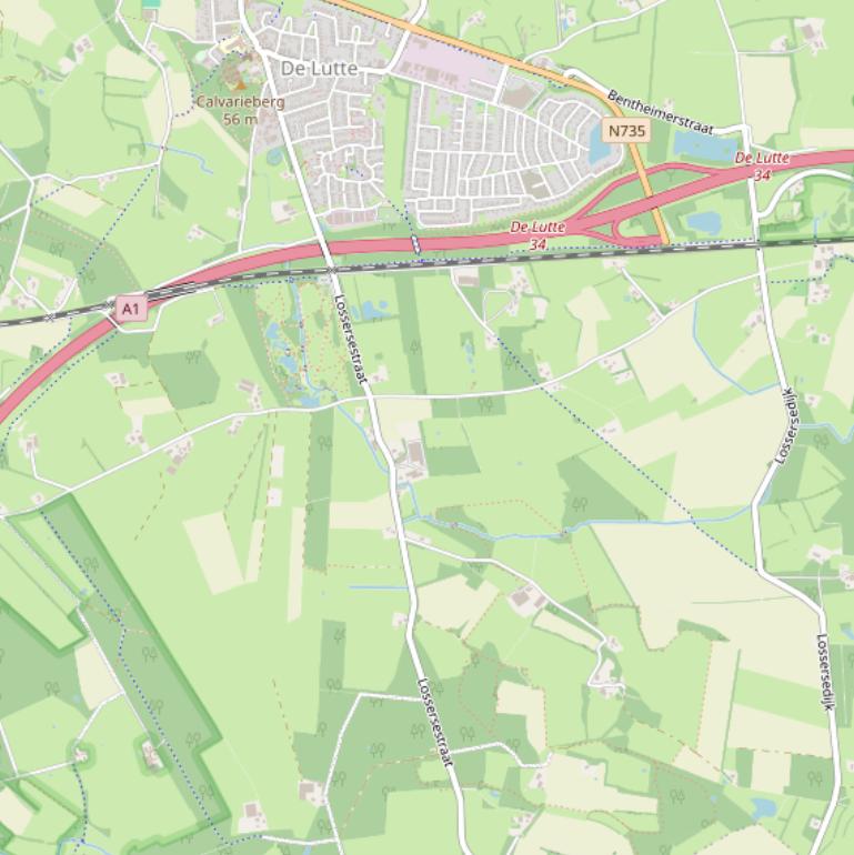 Kaart van de Lossersestraat.