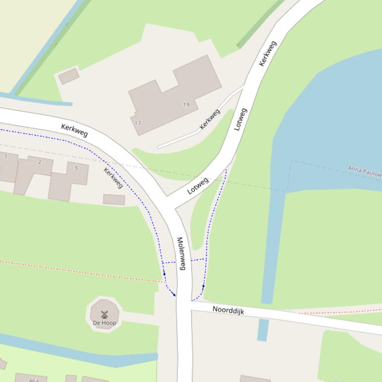 Kaart van de Lotweg.