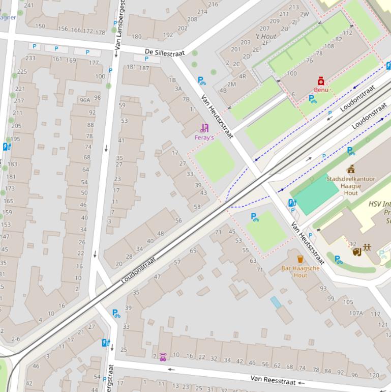 Kaart van de Loudonstraat.