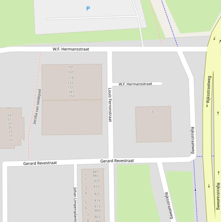 Kaart van de Louis Ferronstraat.