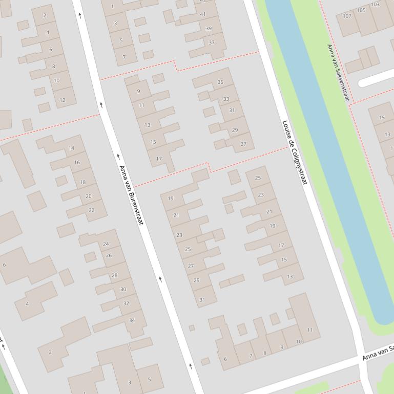 Kaart van  Louise de Colignystraat.