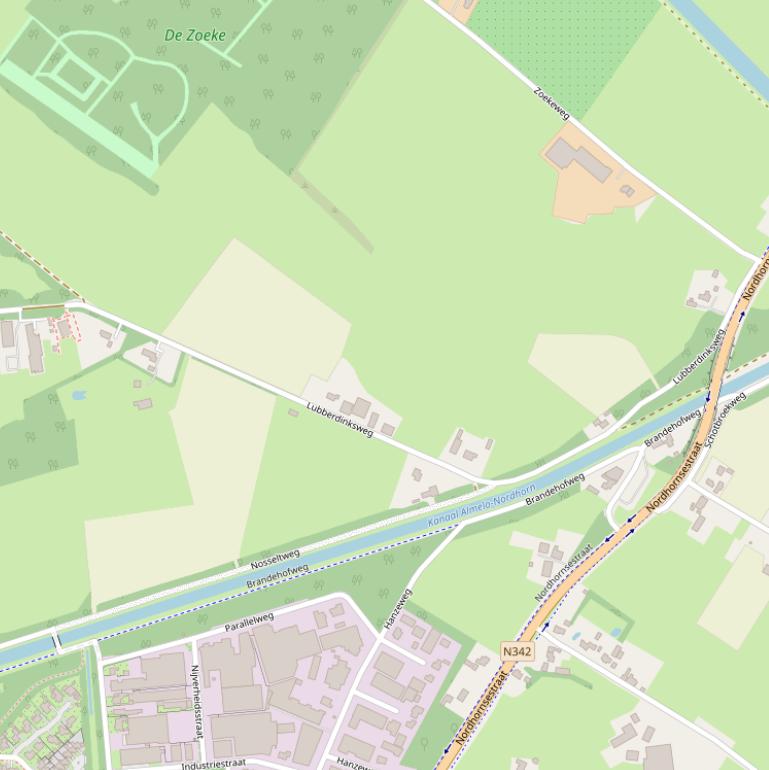 Kaart van de Lubberdinksweg.