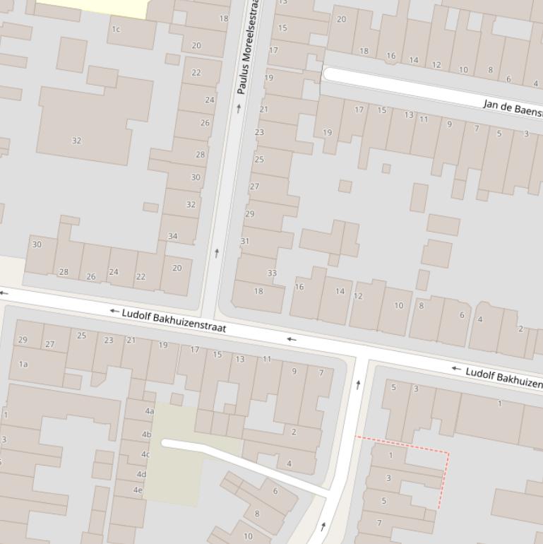 Kaart van de Ludolf Bakhuizenstraat.